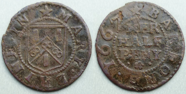 Barford, Mary Brine 1667 halfpenny Barford, Mary Brine 1667 halfpenny